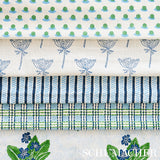 Schumacher Wild Carrot Hand Block Print Indigo Fabric - Eade's Wallpaper