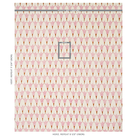 Schumacher Tulip Hand Block Rose & Copper Fabric - Eade's Wallpaper