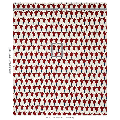 Schumacher Tulip Hand Block Iron & Indigo Fabric - Eade's Wallpaper