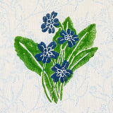 Schumacher Primrose Hand Block Grass & Sky Fabric - Eade's Wallpaper