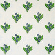 Schumacher Primrose Hand Block Grass & Sky Fabric - Eade's Wallpaper