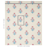 Schumacher Poppy Hand Block Print Rose & Sky Fabric