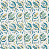 Schumacher Malabar Vine Peacock Fabric - Eade's Wallpaper