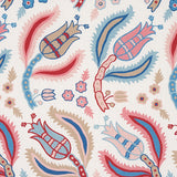 Schumacher Malabar Vine Sky & Rose Fabric - Eade's Wallpaper