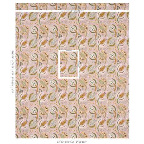 Schumacher Malabar Vine Blush Fabric - Eade's Wallpaper