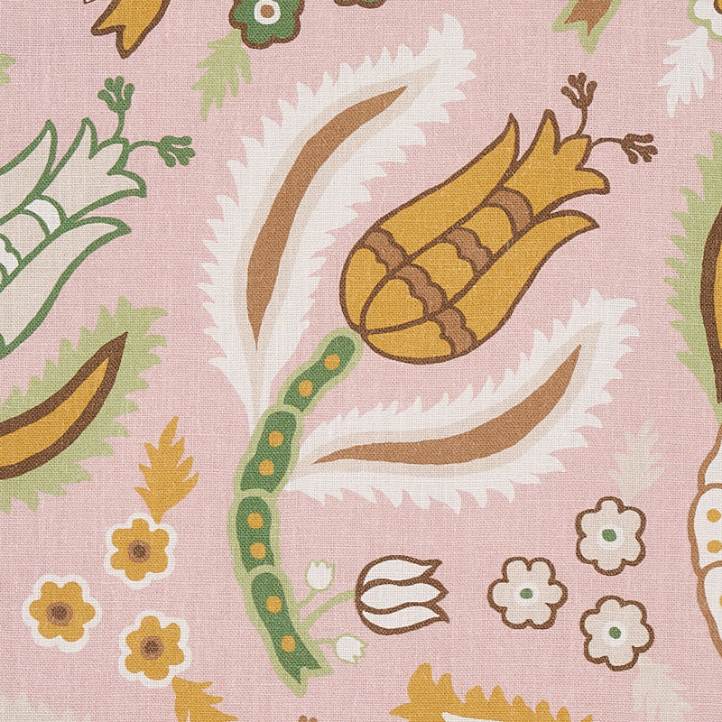 Schumacher Malabar Vine Blush Fabric - Eade's Wallpaper