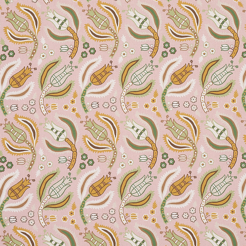 Schumacher Malabar Vine Blush Fabric - Eade's Wallpaper