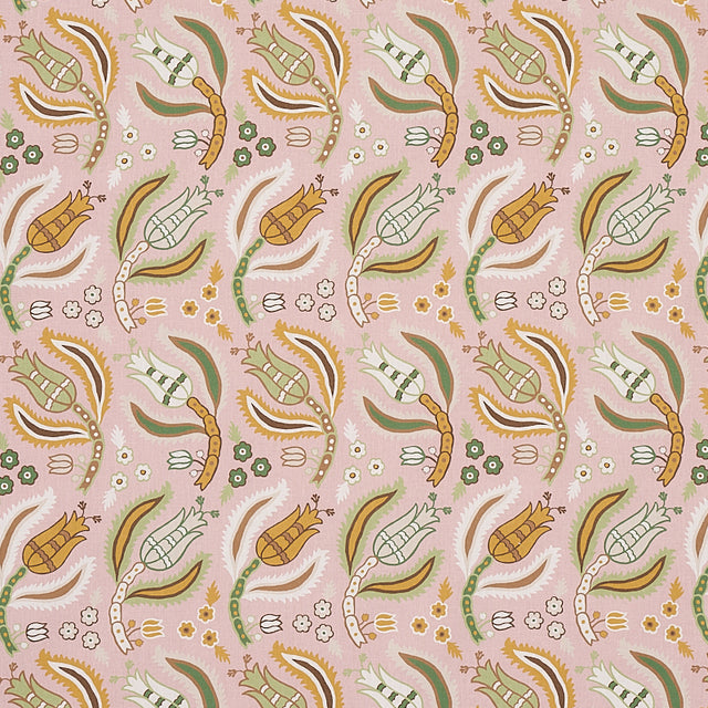 Schumacher Malabar Vine Blush Fabric - Eade's Wallpaper