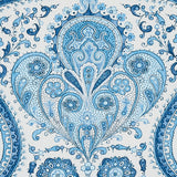 Schumacher Paisley Court Blue Fabric - Eade's Wallpaper