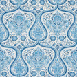 Schumacher Paisley Court Blue Fabric - Eade's Wallpaper