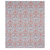 Schumacher Paisley Court Sky & Rose Fabric - Eade's Wallpaper