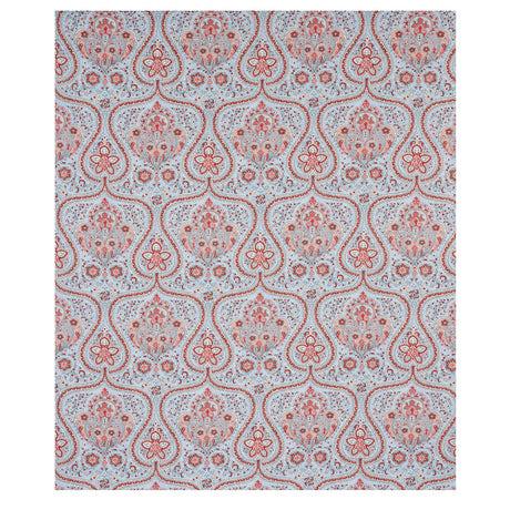 Schumacher Paisley Court Sky & Rose Fabric - Eade's Wallpaper