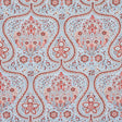 Schumacher Paisley Court Sky & Rose Fabric - Eade's Wallpaper