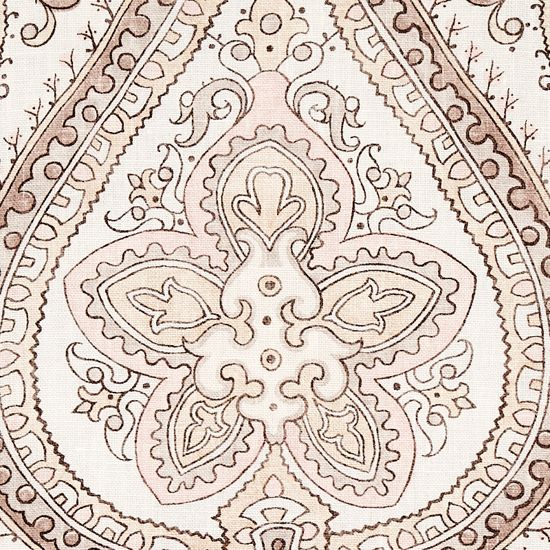 Schumacher Paisley Court Neutral Fabric - Eade's Wallpaper