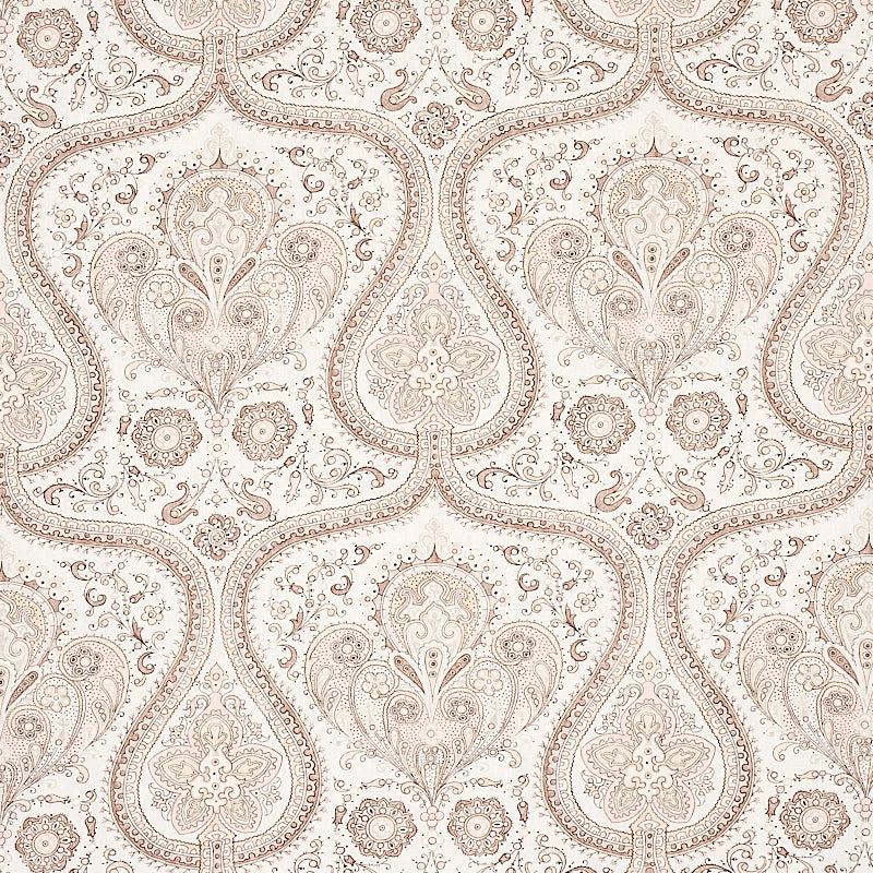 Schumacher Paisley Court Neutral Fabric - Eade's Wallpaper