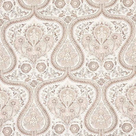 Schumacher Paisley Court Neutral Fabric - Eade's Wallpaper