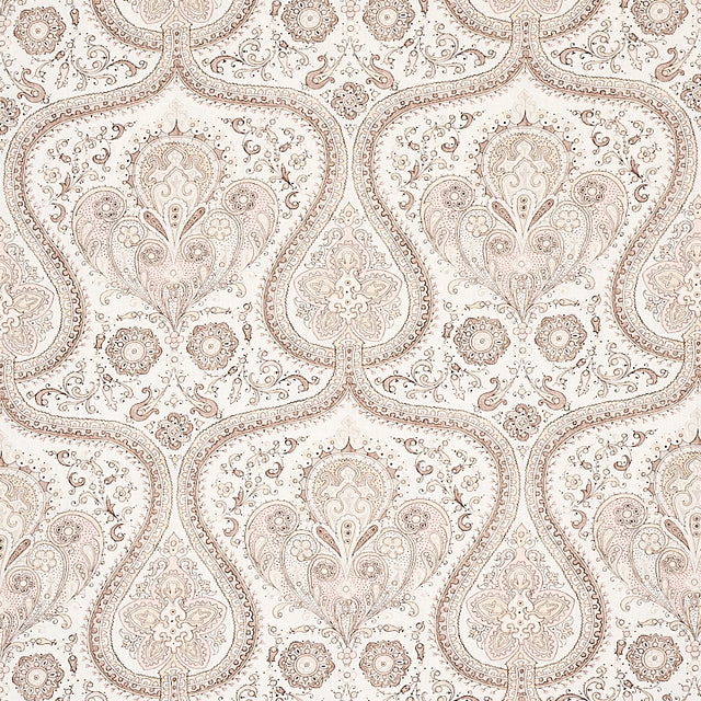 Schumacher Paisley Court Neutral Fabric - Eade's Wallpaper