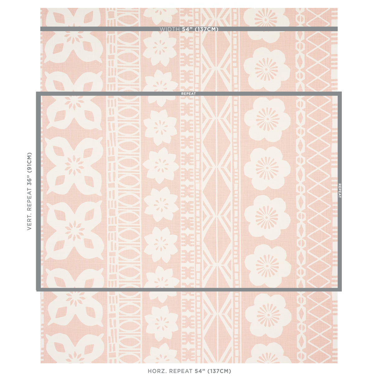 Schumacher Mrs. Howell Blush Fabric - Eade's Wallpaper