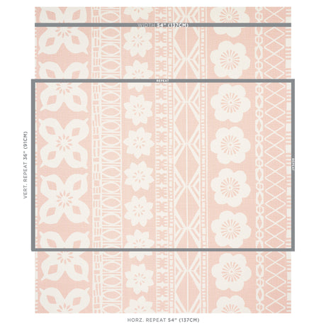 Schumacher Mrs. Howell Blush Fabric - Eade's Wallpaper