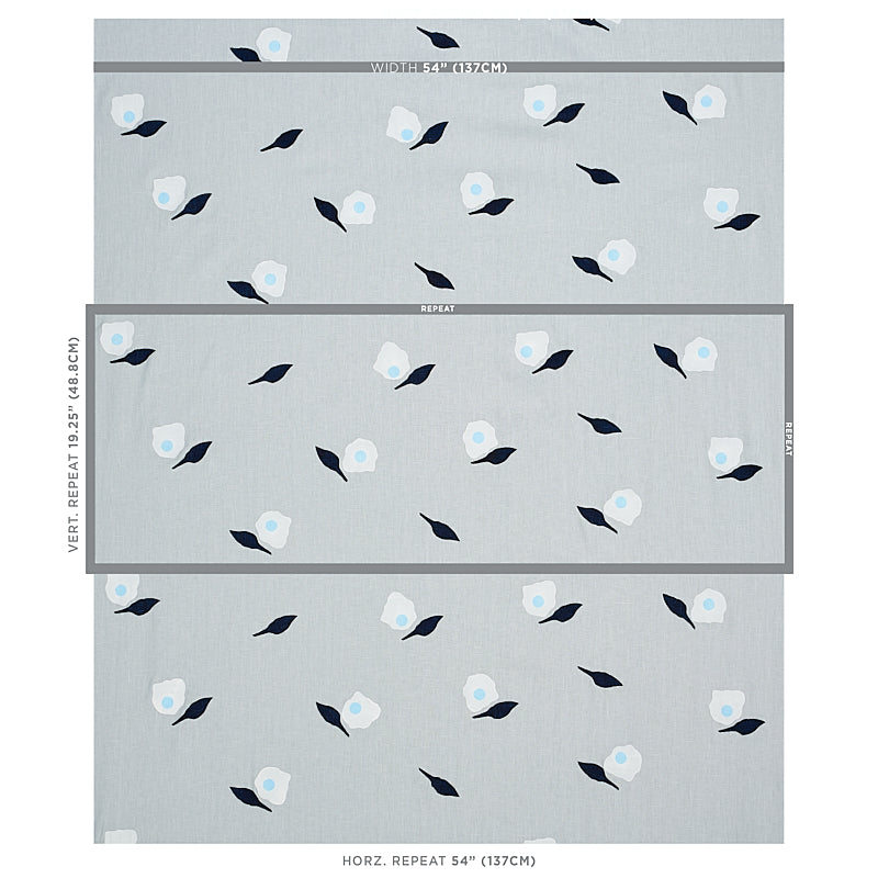 Schumacher Aquinnah Hand Block Sky Fabric