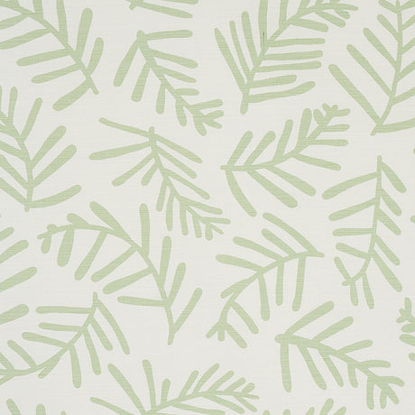 Schumacher Tiah Cove Sage Leaf Fabric - Eade's Wallpaper