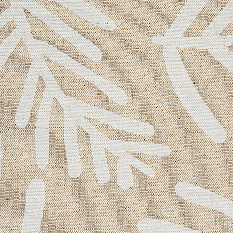 Schumacher Tiah Cove Ivory On Natural Fabric - Eade's Wallpaper