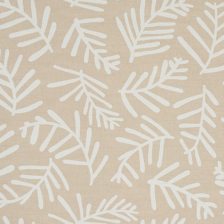 Schumacher Tiah Cove Ivory On Natural Fabric - Eade's Wallpaper