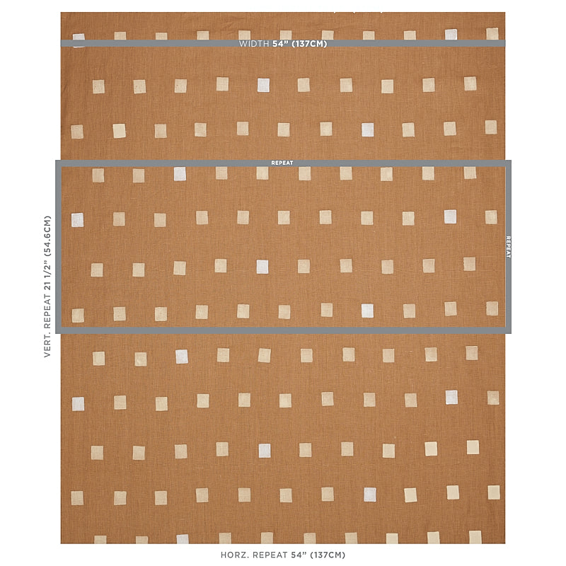Schumacher Inkwell Hand Block Camel Fabric