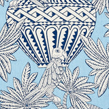 Schumacher Santarem Sky Fabric - Eade's Wallpaper
