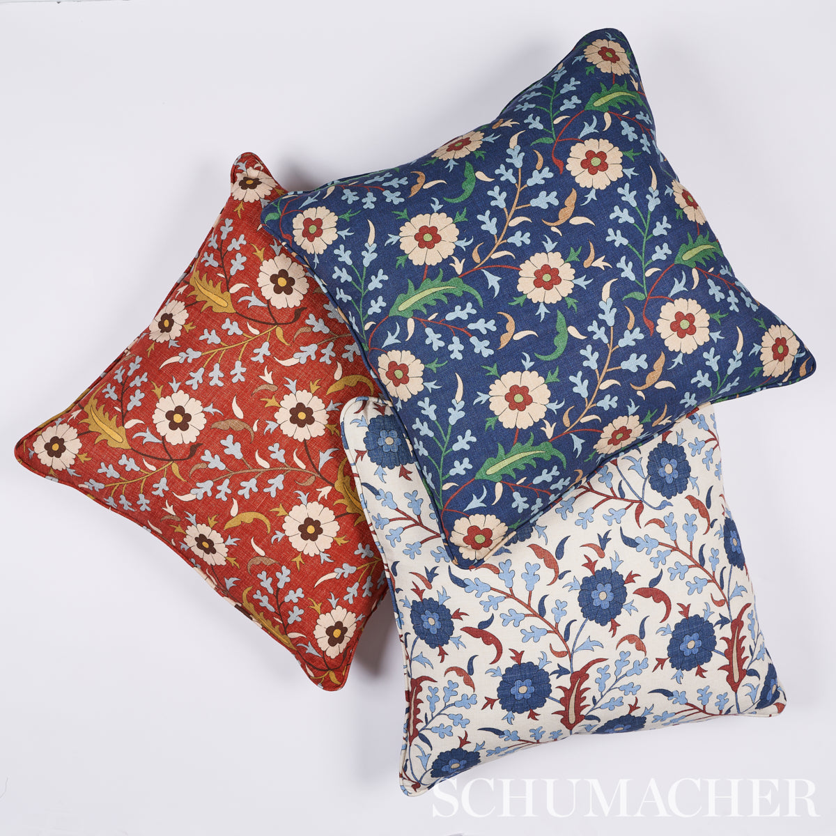 Schumacher Floralia Indigo Fabric