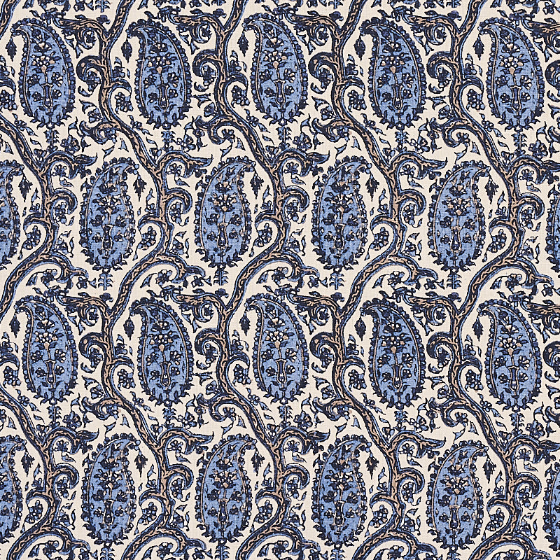 Schumacher Daria Paisley Indigo Fabric