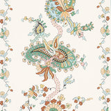 Schumacher Elena Paisley Stripe Green Fabric