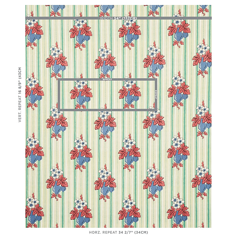 Schumacher Turnip Mint Fabric - Eade's Wallpaper