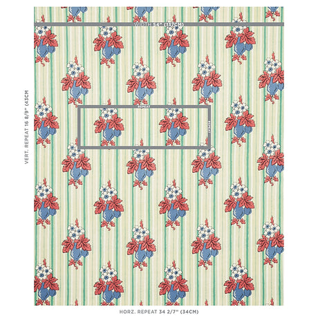 Schumacher Turnip Mint Fabric - Eade's Wallpaper