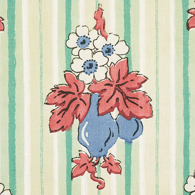 Schumacher Turnip Mint Fabric - Eade's Wallpaper