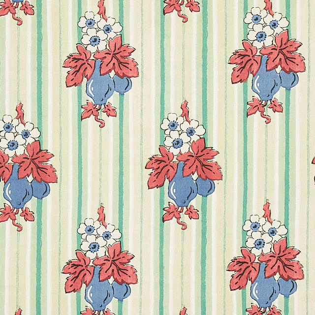 Schumacher Turnip Mint Fabric - Eade's Wallpaper