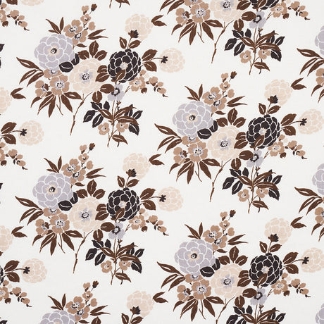 Schumacher Valentina Floral Brown Fabric - Eade's Wallpaper