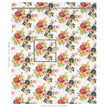 Schumacher Valentina Floral Multicolor Fabric - Eade's Wallpaper