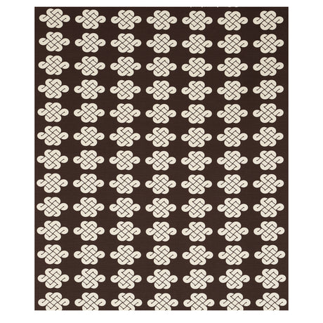 Schumacher Penelope Knot Brown Fabric - Eade's Wallpaper