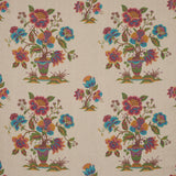 Schumacher Ashford Linen Mulberry And Natural Fabric