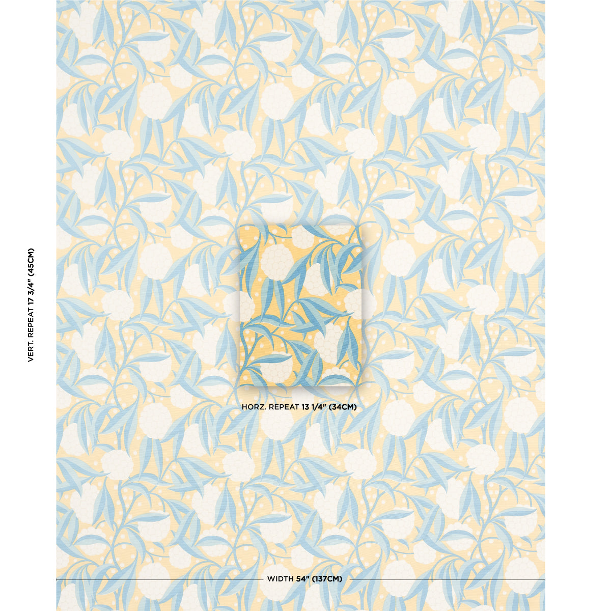 Schumacher Rubus Cotton Linen Yellow Fabric - Eade's Wallpaper
