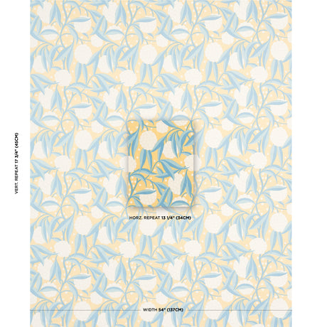 Schumacher Rubus Cotton Linen Yellow Fabric - Eade's Wallpaper