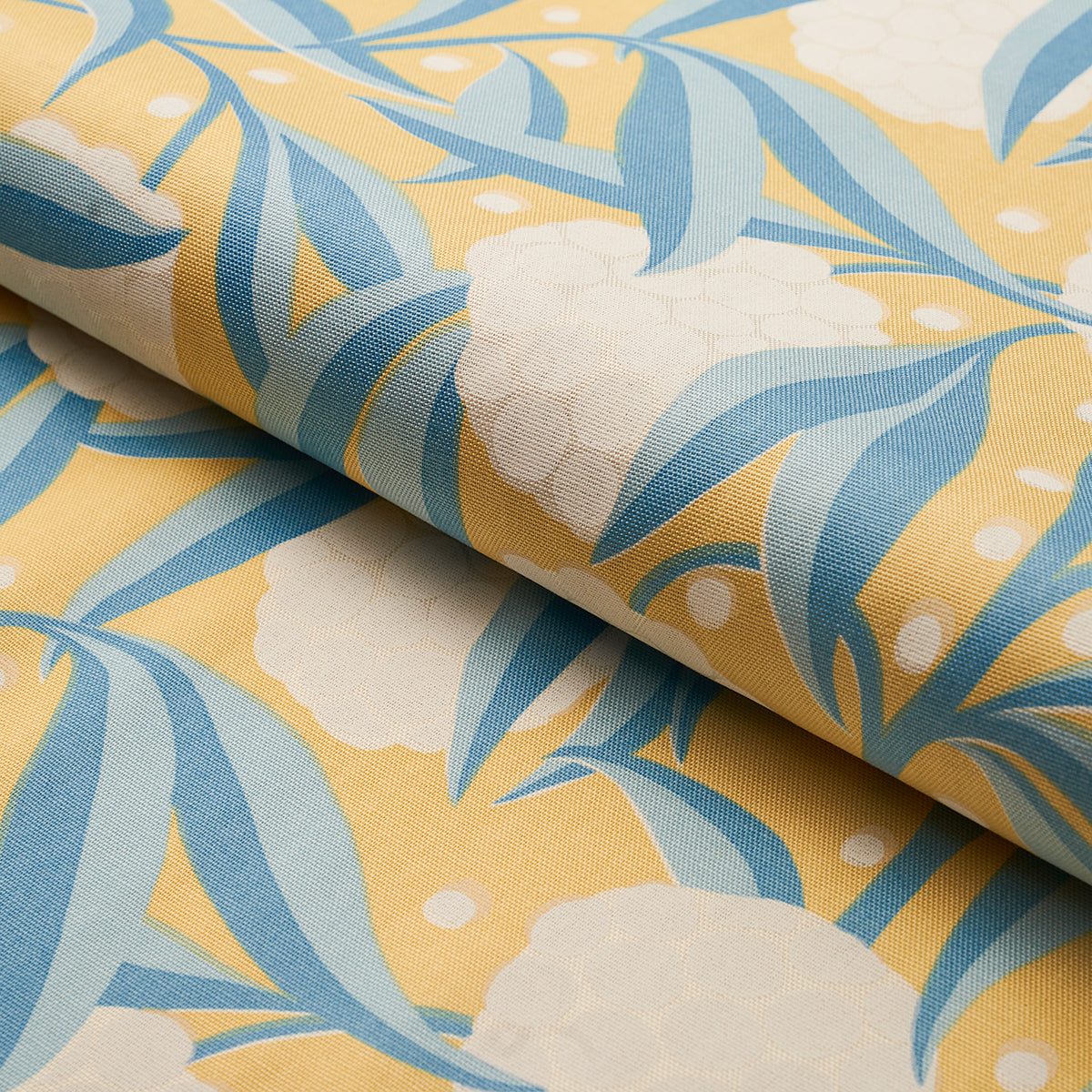 Schumacher Rubus Cotton Linen Yellow Fabric - Eade's Wallpaper