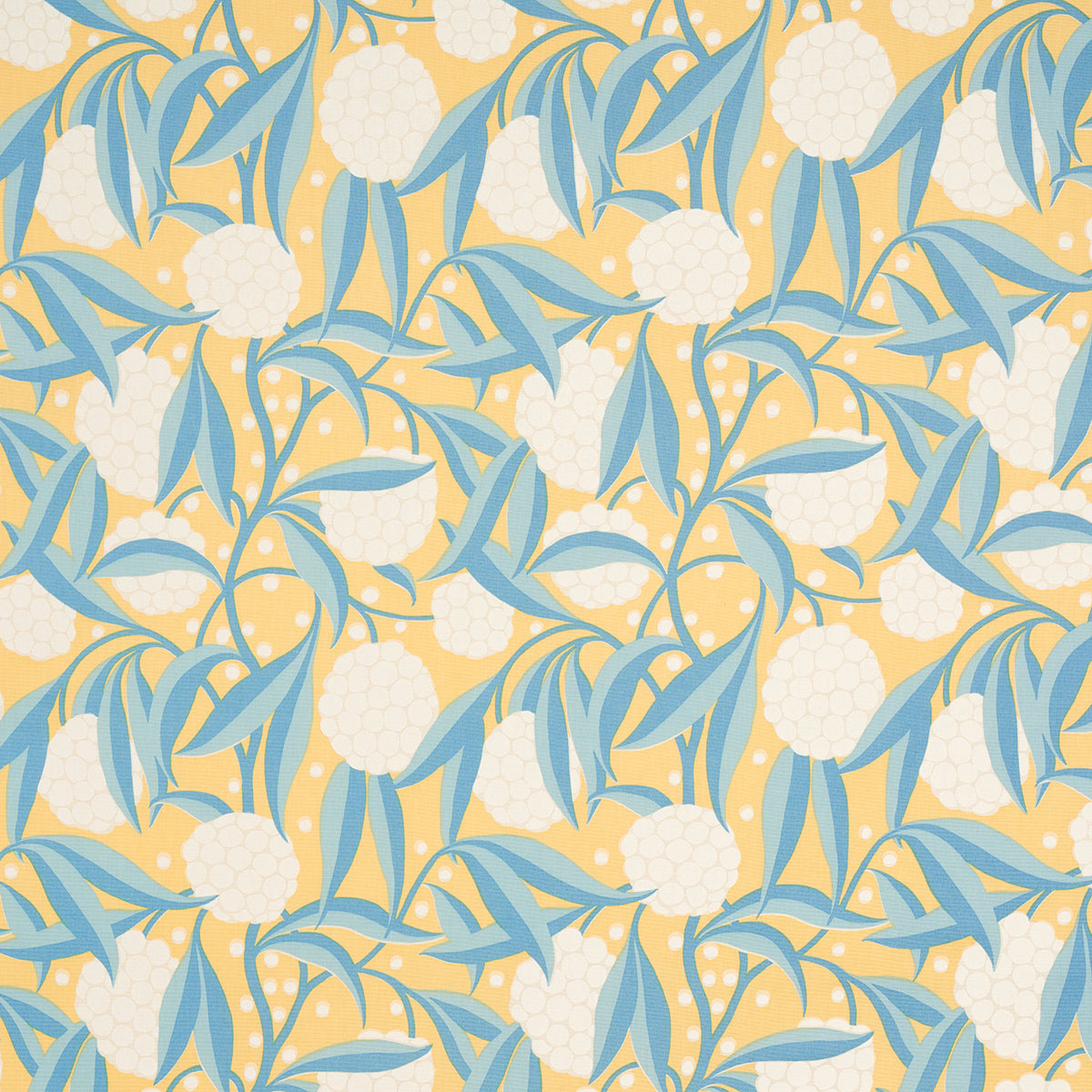 Schumacher Rubus Cotton Linen Yellow Fabric - Eade's Wallpaper