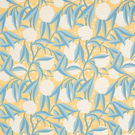 Schumacher Rubus Cotton Linen Yellow Fabric - Eade's Wallpaper