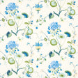 Schumacher Vasily Linen Green And Blue Fabric - Eade's Wallpaper