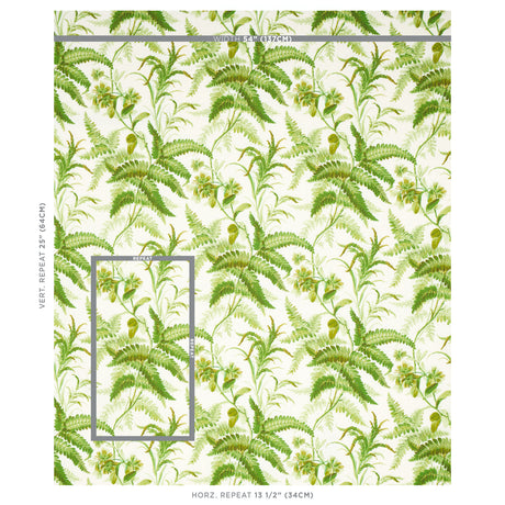 Schumacher Myers Fern Linen Tropical Fabric - Eade's Wallpaper