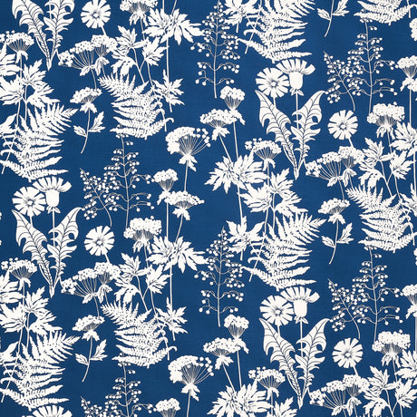 Schumacher Spring Floral Indoor/Outdoor Navy Fabric - Eade's Wallpaper