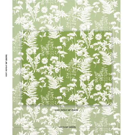 Schumacher Spring Floral Indoor/Outdoor Green Fabric - Eade's Wallpaper