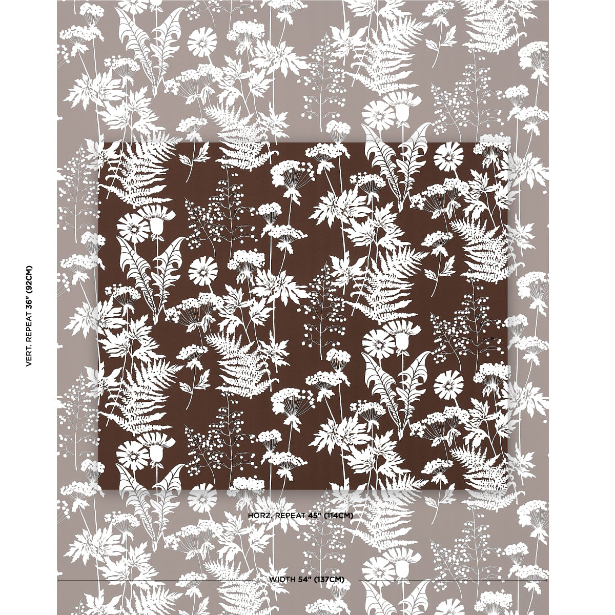 Schumacher Spring Floral Indoor/Outdoor Brown Fabric - Eade's Wallpaper